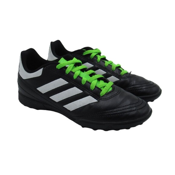 Adidas Soccer Cleats Youth Size 3.5 Black White Stripes Shoes Green # 753002